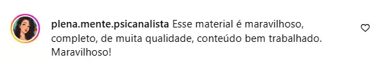 Comentário real de profissional que conheceu o material Mente e Palavra